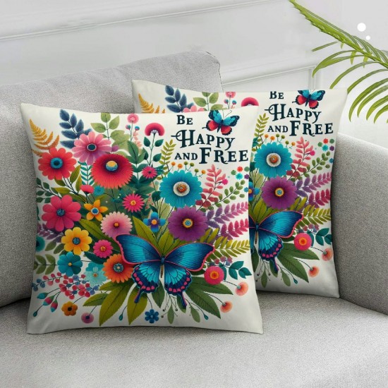 Ulloord Spring Pillow Covers Fresh Flower Market Spring Decorations Throw Farmhouse Pillowcase Linen Cushion Case for Spring Home Décor