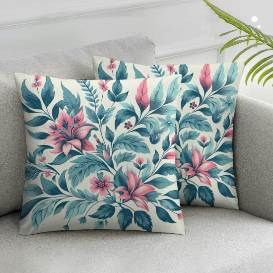 Ulloord Spring Flower Throw Pillow Cover, Live Life in Cushion Case Decoration for Sofa Couch