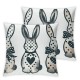 Ulloord Love Heart Throw Pillow Cover, Bow Rabbit Cushion Case Decoration for Sofa Couch