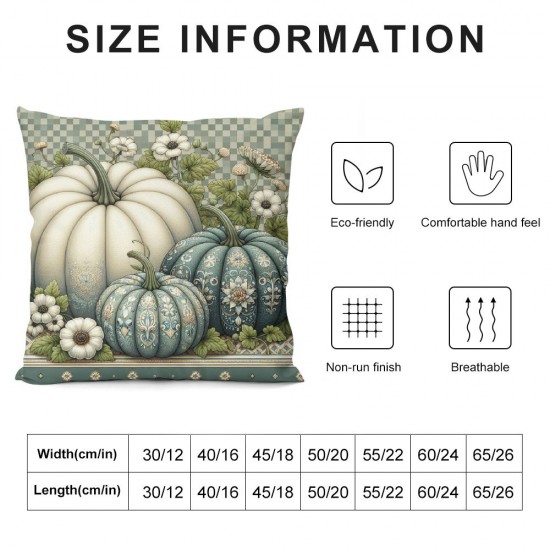 Ulloord Throw Pillow Covers, Fall Autumn Thanksgiving Leaves Harvest Decoration for Home