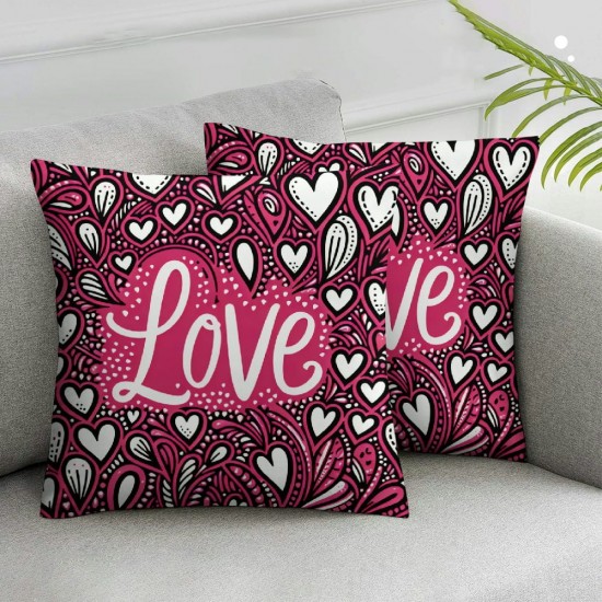 Ulloord  Valentine's Day Love Pink Throw Pillow Cover,  Anniversary Wedding Cushion Case Decoration for Sofa Couch