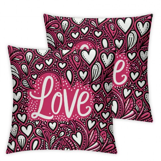 Ulloord  Valentine's Day Love Pink Throw Pillow Cover,  Anniversary Wedding Cushion Case Decoration for Sofa Couch