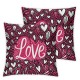 Ulloord  Valentine's Day Love Pink Throw Pillow Cover,  Anniversary Wedding Cushion Case Decoration for Sofa Couch