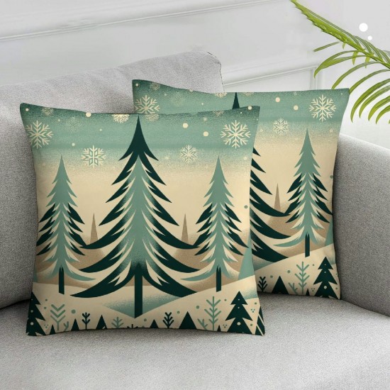 Ulloord Christmas Trees Throw Pillow Covers,Winter Holiday Cushion Case Decoration for Sofa Couch