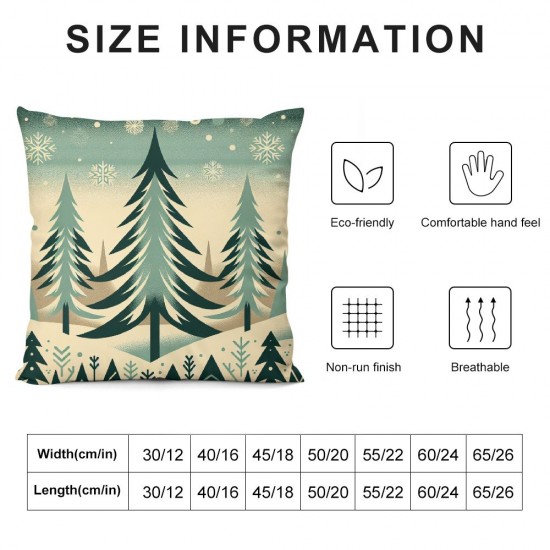 Ulloord Christmas Trees Throw Pillow Covers,Winter Holiday Cushion Case Decoration for Sofa Couch