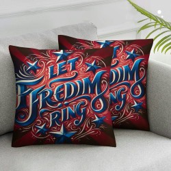 Ulloord  Saying Throw Pillow Covers , Independence Memorial Day Home of The Free Cushion Case for Sofa Couch