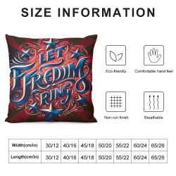 Ulloord  Saying Throw Pillow Covers , Independence Memorial Day Home of The Free Cushion Case for Sofa Couch