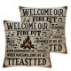 Ulloord Welcome to Our Fire Pit Throw Pillow Cover, Campfire Decoration for Home Sofa Couch