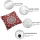 Ulloord Merry Christmas Hello Winter Snowflake Red Throw Pillow Cover, Winter Holiday Cushion Case Decoration for Sofa Couch