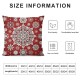 Ulloord Merry Christmas Hello Winter Snowflake Red Throw Pillow Cover, Winter Holiday Cushion Case Decoration for Sofa Couch