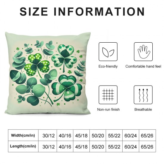 Ulloord St Patricks Day Throw Pillow Covers, Kiss Me Irish Cushion Case Decoration for Sofa Couch