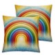 Ulloord AVOIN Happy St Patricks Day Saying Throw Pillow Cover, Watercolor Rainbow Lucky Clover Cushion Case for Sofa Couch