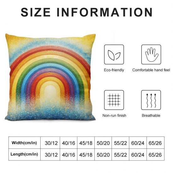 Ulloord AVOIN Happy St Patricks Day Saying Throw Pillow Cover, Watercolor Rainbow Lucky Clover Cushion Case for Sofa Couch