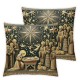 Ulloord Christmas O Holy Night Throw Pillow Covers, Christmas Saying Winter Holiday Cushion Case Decoration for Sofa Couch