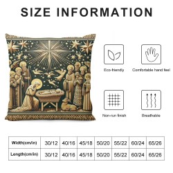 Ulloord Christmas O Holy Night Throw Pillow Covers, Christmas Saying Winter Holiday Cushion Case Decoration for Sofa Couch