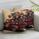 Ulloord Home of The Free Truck Stripes Throw Pillow Covers, Bow Tie Cushion Case for Sofa Couch