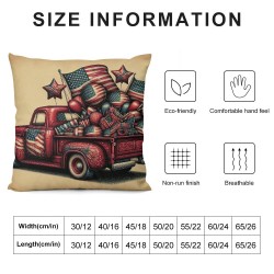 Ulloord Home of The Free Truck Stripes Throw Pillow Covers, Bow Tie Cushion Case for Sofa Couch