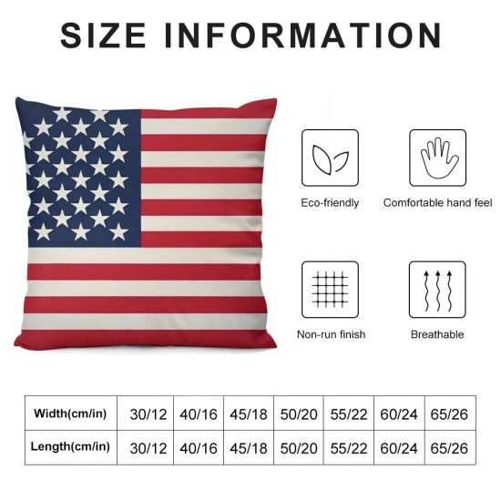 Ulloord Throw Pillow Covers, USA Flag Decorations for Sofa Couch