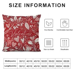 Ulloord Valentine's Day Red Leaves Floral Throw Pillow Cover,  Cushion Case Decoration for Sofa Couch