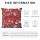 Ulloord Valentine's Day Red Leaves Floral Throw Pillow Cover,  Cushion Case Decoration for Sofa Couch