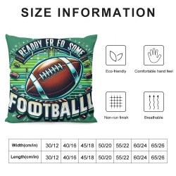 Ulloord  Ready for Some Football Throw Pillow Cover,  American Football Game Cushion Case Decoration for Sofa Couch