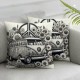 Ulloord Never Stop Crowing Throw Pillow Covers, Wreath Bus Cushion Case for Sofa Couch