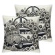 Ulloord Never Stop Crowing Throw Pillow Covers, Wreath Bus Cushion Case for Sofa Couch