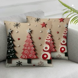 Ulloord Merry Christmas Snowman Throw Pillow Covers, Xmas Tree Winter Holiday Cushion Case Decoration for Sofa Couch