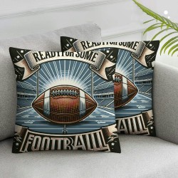 Ulloord  Ready for Some Football Throw Pillow Cover,  American Football Game Cushion Case Decoration for Sofa Couch