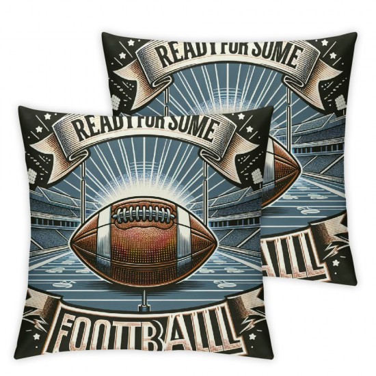 Ulloord  Ready for Some Football Throw Pillow Cover,  American Football Game Cushion Case Decoration for Sofa Couch