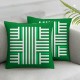 Ulloord ST Patricks Day Stripes Throw Pillow Covers, Green Shamrocks Decoration for Sofa Couch