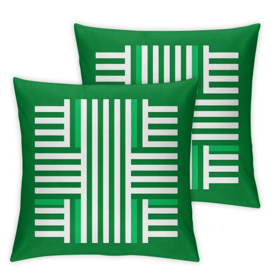 Ulloord ST Patricks Day Stripes Throw Pillow Covers, Green Shamrocks Decoration for Sofa Couch