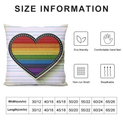 Ulloord Progress Pride Rainbow Stripes Throw Pillow Covers, p.s. LGBTQ Community Transgender Bisexual Cushion Case for Sofa Couch