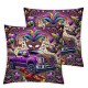 Ulloord Mardi Gras Truck Bead Throw Pillow Covers, Holiday Cushion Case Decoration for Sofa Couch