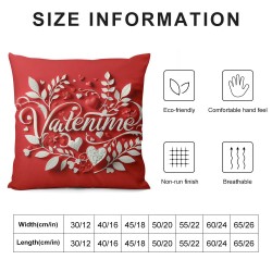 Ulloord Valentine's Day Red Leaves Floral Throw Pillow Cover,  Cushion Case Decoration for Sofa Couch