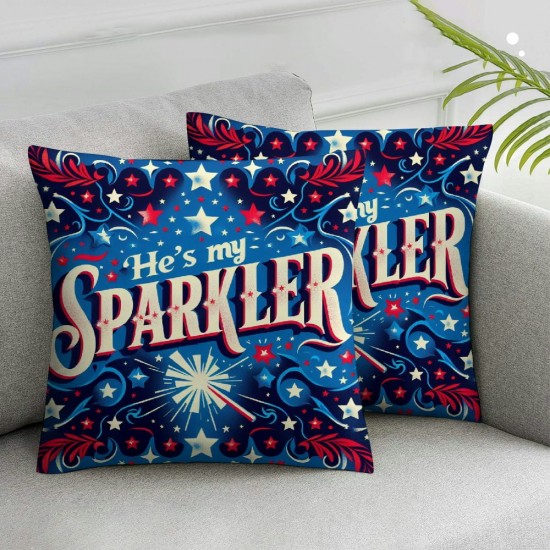 Ulloord Pillow Covers Red and Blue Stars Throw Pillowcase Modern Cushion Case Pillowcase Decorations for Sofa Couch