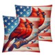 Ulloord Pillow Covers American Flag Throw Pillowcase Cushion Case Farmhouse Decorations for Sofa Couch