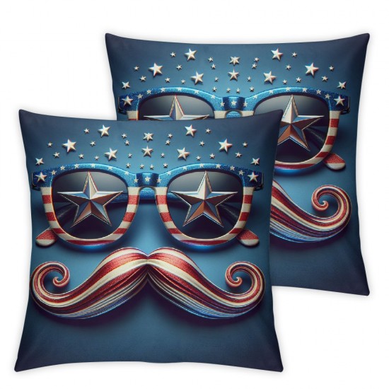 Ulloord Pillow Covers American Flag Stars Throw Pillowcase Farmhouse Cushion Case Pillowcase Decorations for Sofa Couch