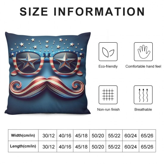 Ulloord Pillow Covers American Flag Stars Throw Pillowcase Farmhouse Cushion Case Pillowcase Decorations for Sofa Couch