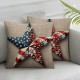 Ulloord  4th of July Pillow Covers  American Flag Floral Stars Throw Pillowcase Independence Day Farmhouse Cushion Case Pillowcase Decorations for Sofa Couch