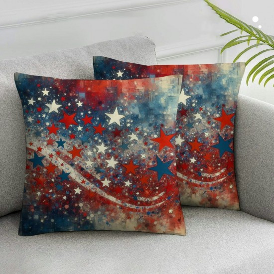 Ulloord Pillow Covers American Flag Pillowcase Stars Cushion Case Pillowcase Decorations for Sofa Couch