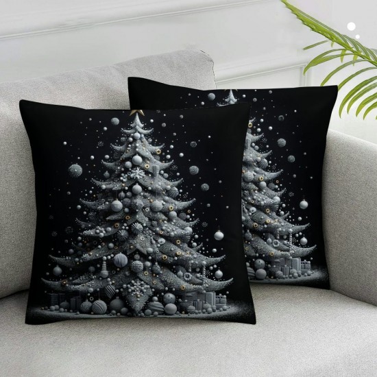 Ulloord Christmas Pillow Covers Bow Throw Pillow Covers Black and White Pillowcase Home Decor Living Room House Decorative Cushion Case for Sofa Couch