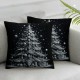 Ulloord Christmas Pillow Covers Bow Throw Pillow Covers Black and White Pillowcase Home Decor Living Room House Decorative Cushion Case for Sofa Couch