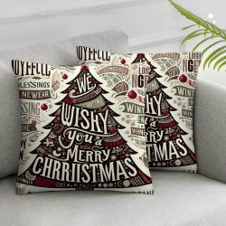 Ulloord Christmas Pillow Covers Winter Throw Pillows Merry Christmas Pillowcase Home Decor Living Room House Decorative Cushion Case for Sofa Couch