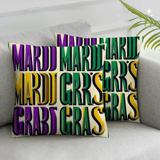 Ulloord  Mardi Gras Pillow Covers  Mardi Gras Throw Pillow Covers Mardi Gras Living Room Decorative Pillowcase Cushion Case for Sofa Couch