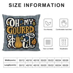 Ulloord  Fall Pillow Covers  Oh My Gourd I Love Fall Throw Pillowcase Holiday Home Decor Sofa Bedroom Cushion Case Outdoor Indoor Decorations