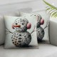 Ulloord Christmas Pillow Covers Black Throw Pillows Snowman Pink Pillowcase Home Decor Living Room Decorative Cushion Case for Sofa