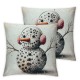 Ulloord Christmas Pillow Covers Black Throw Pillows Snowman Pink Pillowcase Home Decor Living Room Decorative Cushion Case for Sofa