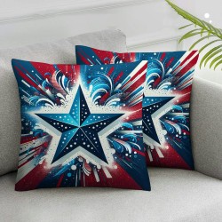 Ulloord Pillow Covers Stars American Flag Throw Pillow Covers Cushion Case Pillowcase Decorations for Sofa Couch