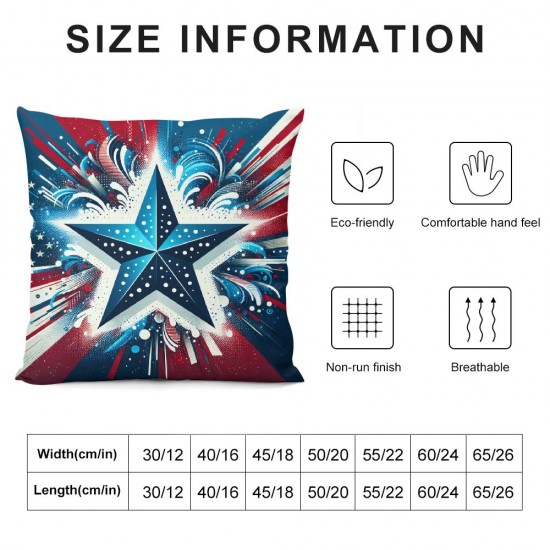 Ulloord Pillow Covers Stars American Flag Throw Pillow Covers Cushion Case Pillowcase Decorations for Sofa Couch